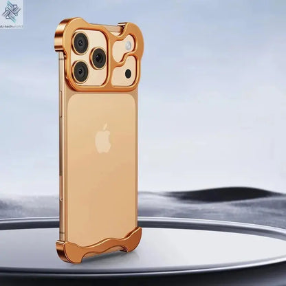 Luxury Irregular Aluminum Alloy Bumper Phone Case For IPhone 16 15 14 13 12 Pro Max 17 Air Pro Lens Film Protection Metal Cover Ai-TechWorld 