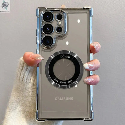 Luxury Magnetic Wireless Charge Case: Samsung Clear Lens Protection Cover Ai-TechWorld 