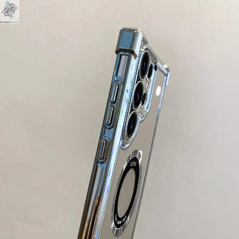 Luxury Magnetic Wireless Charge Case: Samsung Clear Lens Protection Cover Ai-TechWorld 