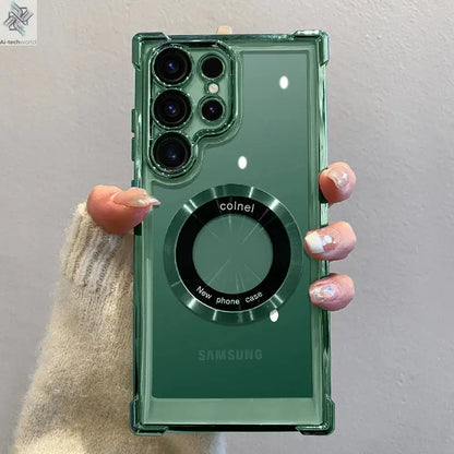 Luxury Magnetic Wireless Charge Case: Samsung Clear Lens Protection Cover Ai-TechWorld 
