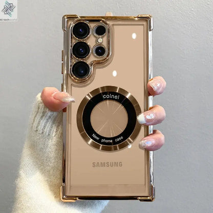 Luxury Magnetic Wireless Charge Case: Samsung Clear Lens Protection Cover Ai-TechWorld 