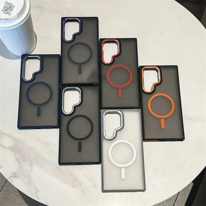 Luxury Matte Magnetic Case For Samsung Galaxy S24 S22 S25 Ultra S23 Plus S23 FE For Magsafe Wireless Charging Shockproof Cover - Ai - TechWorld