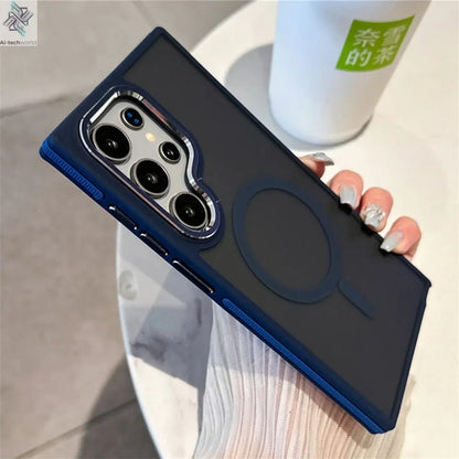 Luxury Matte Magnetic Case For Samsung Galaxy S24 S22 S25 Ultra S23 Plus S23 FE For Magsafe Wireless Charging Shockproof Cover - Ai - TechWorld