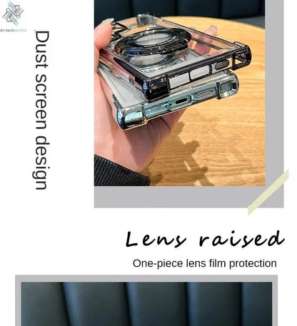 Luxury Magnetic Plating Stand Shockproof Clear Case For Samsung Galaxy S25 S24 Ultra S23 S22 Note 20 10 Plus Acrylic Back Cover - Ai - TechWorld