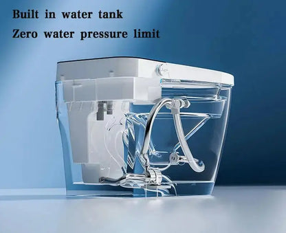 Luxury Smart Toilet Built In Water Tank Toilet Heated Seat Elongated Toilet Blackout Food flush Night Light Built-in Bidet Seat Ai-TechWorld 