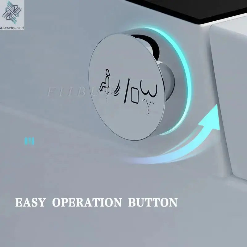 Luxury Smart Toilet Built In Water Tank Toilet Heated Seat Elongated Toilet Blackout Food flush Night Light Built-in Bidet Seat Ai-TechWorld 
