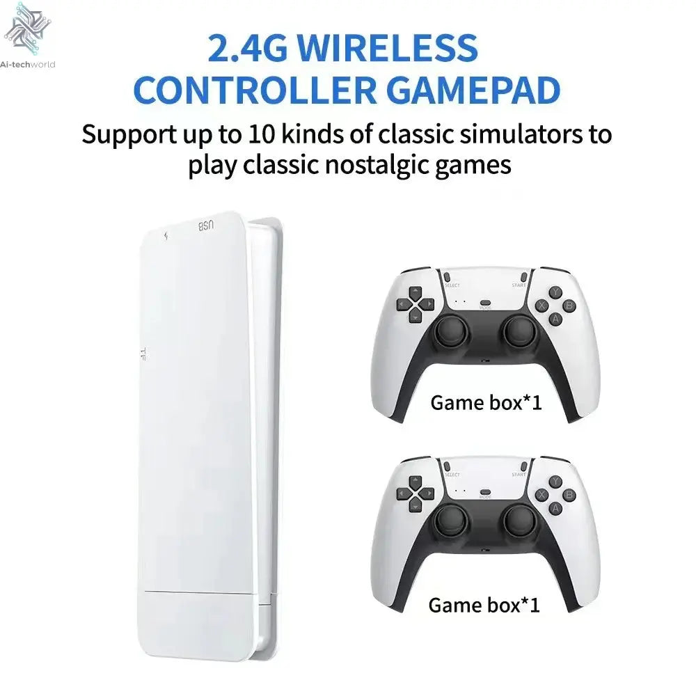 M15 Game Stick Mini TV Handheld Game Console Wireless Gamepads Video Game 64G 20000+ Retro Game HD Output Two-player for PS1 Etc Ai-TechWorld 