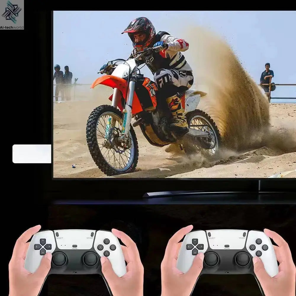 M15 Game Stick Mini TV Handheld Game Console Wireless Gamepads Video Game 64G 20000+ Retro Game HD Output Two-player for PS1 Etc Ai-TechWorld 