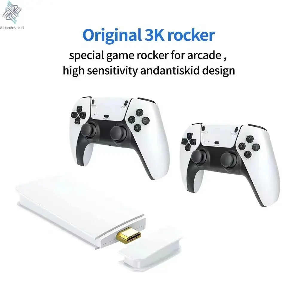 M15 Game Stick Mini TV Handheld Game Console Wireless Gamepads Video Game 64G 20000+ Retro Game HD Output Two-player for PS1 Etc Ai-TechWorld 