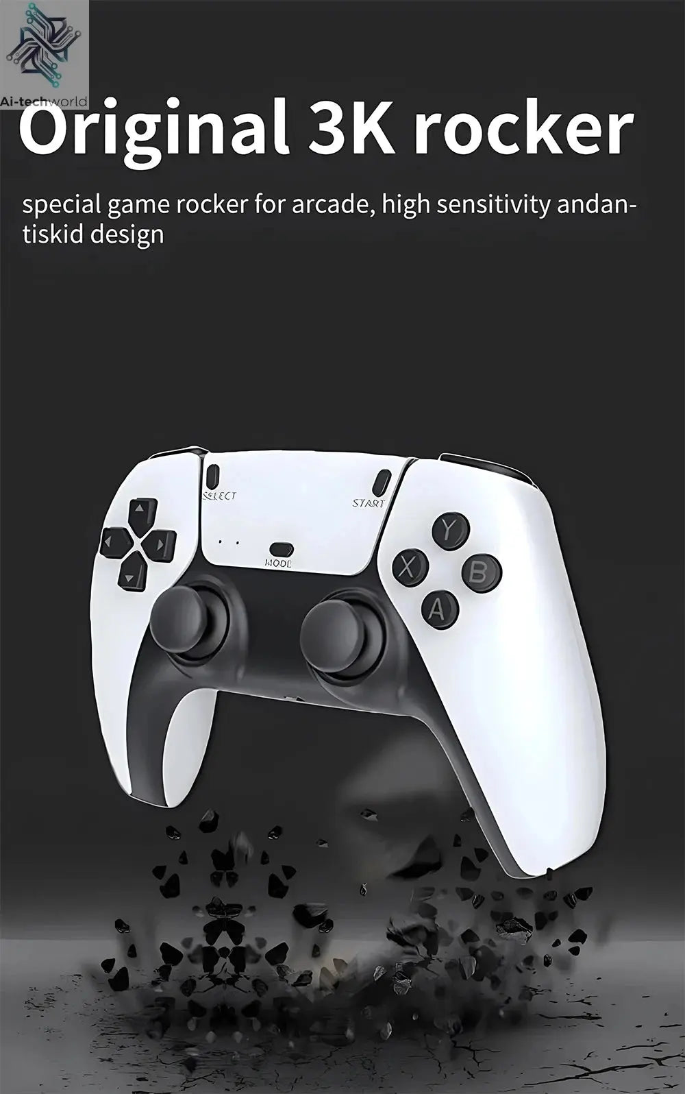 M15 Game Stick Mini TV Handheld Game Console Wireless Gamepads Video Game 64G 20000+ Retro Game HD Output Two-player for PS1 Etc Ai-TechWorld 