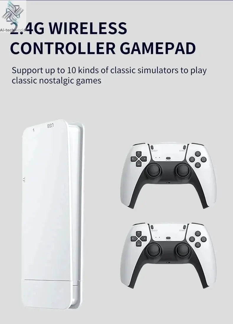 M15 Game Stick Mini TV Handheld Game Console Wireless Gamepads Video Game 64G 20000+ Retro Game HD Output Two-player for PS1 Etc Ai-TechWorld 