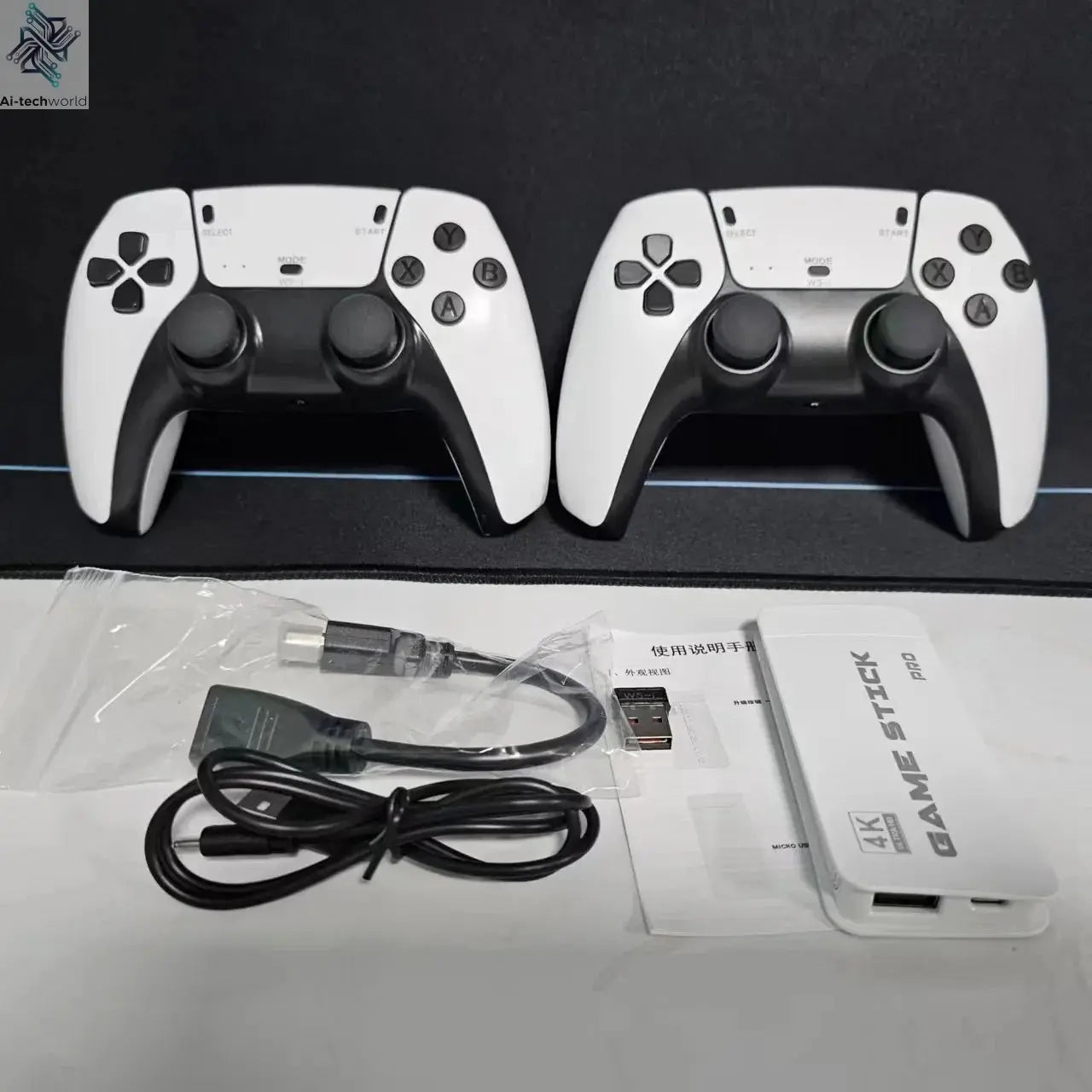 M15 Game Stick Mini TV Handheld Game Console Wireless Gamepads Video Game 64G 20000+ Retro Game HD Output Two-player for PS1 Etc Ai-TechWorld 