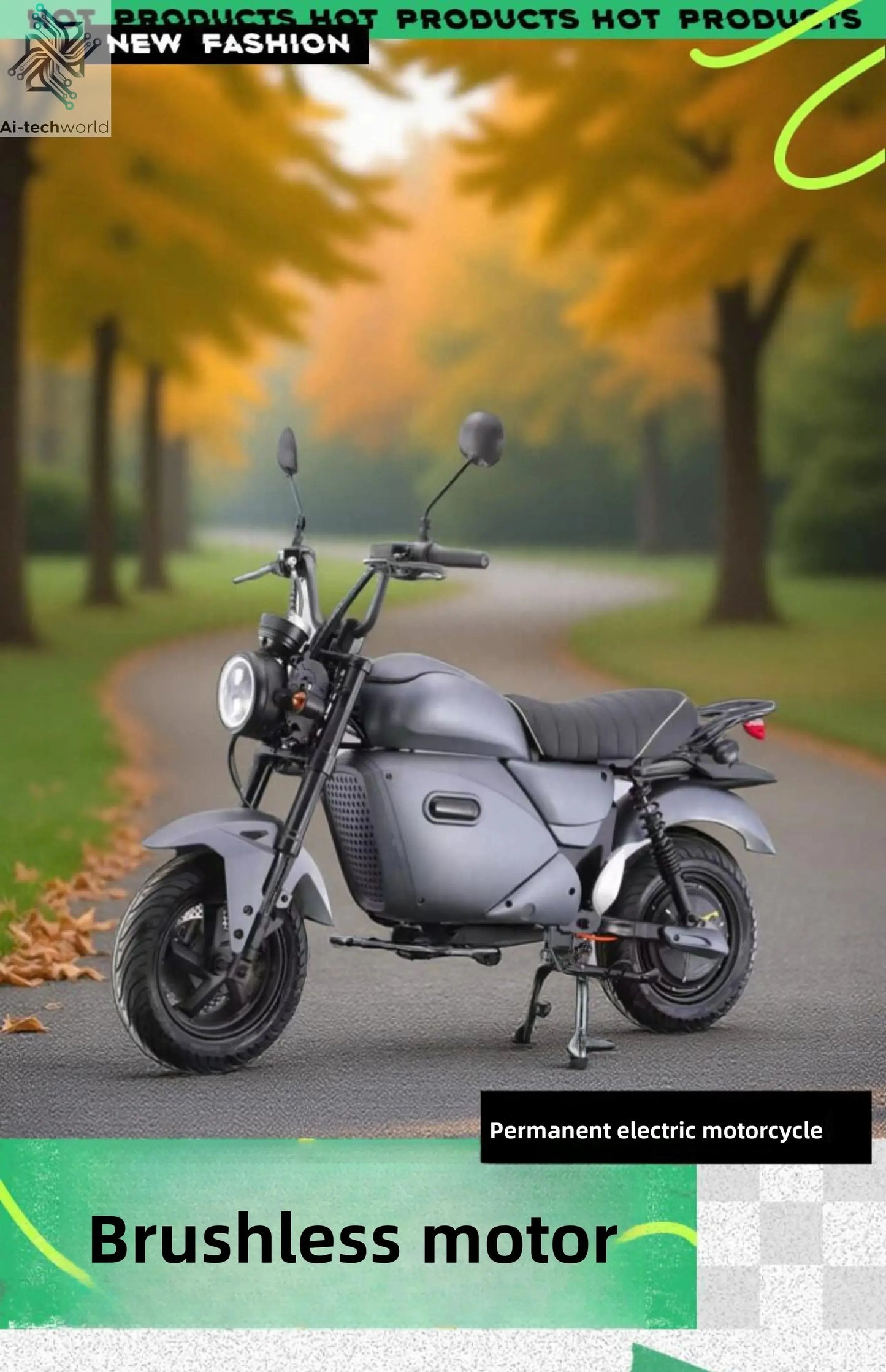 M3 Electric Motorcycle - 72V High-Power, Long-Range, 2-Seater Retro E-Motorcycle - Ai-TechWorld