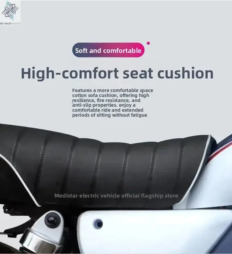 M3 Electric Motorcycle - 72V High-Power, Long-Range, 2-Seater Retro E-Motorcycle - Ai-TechWorld