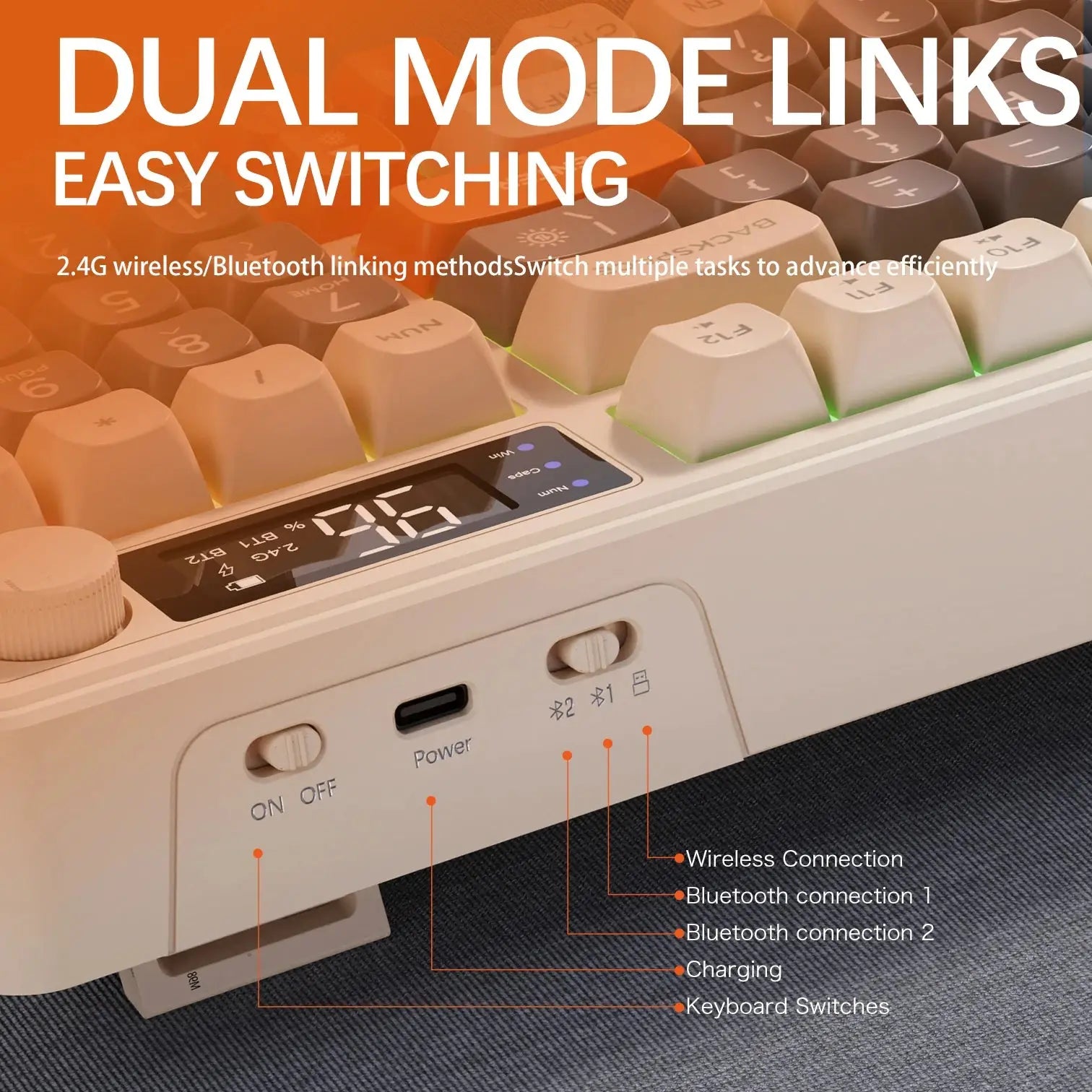 M96 Screen Wireless Keyboard Mouse Kit ZIYOULANG Bluetooth Keyboard With Mouse Gaming,Electronic Screen, Multi-Device Connection Ai-TechWorld 