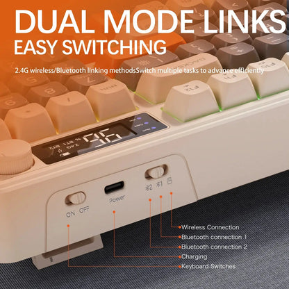 M96 Screen Wireless Keyboard Mouse Kit ZIYOULANG Bluetooth Keyboard With Mouse Gaming,Electronic Screen, Multi-Device Connection Ai-TechWorld 