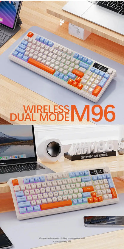 M96 Screen Wireless Keyboard Mouse Kit ZIYOULANG Bluetooth Keyboard With Mouse Gaming,Electronic Screen, Multi-Device Connection Ai-TechWorld 
