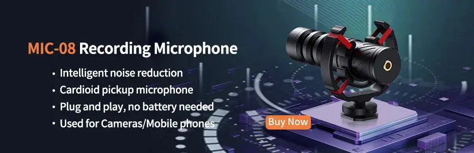 MAMEN Video Recording Microphone with Long Spring Cable Plug and Play for Phone SLR Camera for Vlog Interview Podcast Microfone Ai-TechWorld 