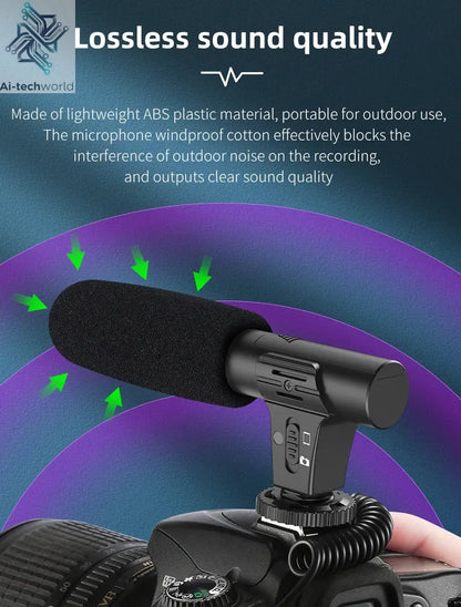 MAMEN Video Recording Microphone with Long Spring Cable Plug and Play for Phone SLR Camera for Vlog Interview Podcast Microfone Ai-TechWorld 