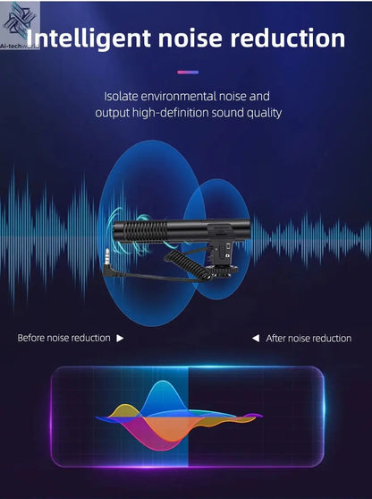 MAMEN Video Recording Microphone with Long Spring Cable Plug and Play for Phone SLR Camera for Vlog Interview Podcast Microfone Ai-TechWorld 