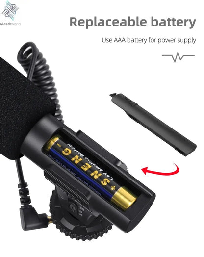 MAMEN Video Recording Microphone with Long Spring Cable Plug and Play for Phone SLR Camera for Vlog Interview Podcast Microfone Ai-TechWorld 