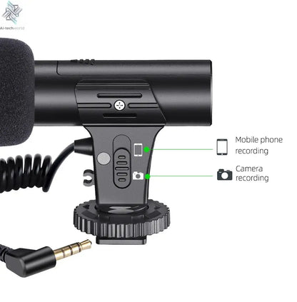 MAMEN Video Recording Microphone with Long Spring Cable Plug and Play for Phone SLR Camera for Vlog Interview Podcast Microfone Ai-TechWorld 