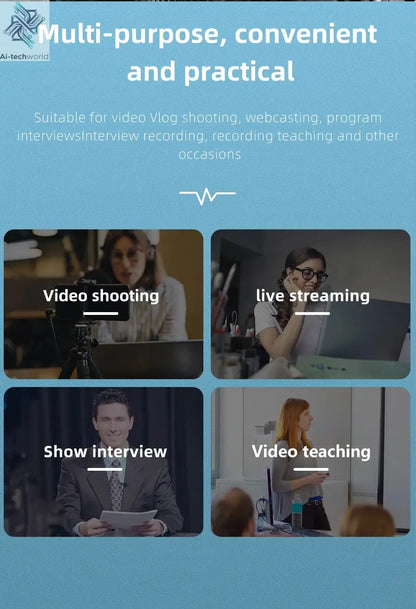 MAMEN Video Recording Microphone with Long Spring Cable Plug and Play for Phone SLR Camera for Vlog Interview Podcast Microfone Ai-TechWorld 