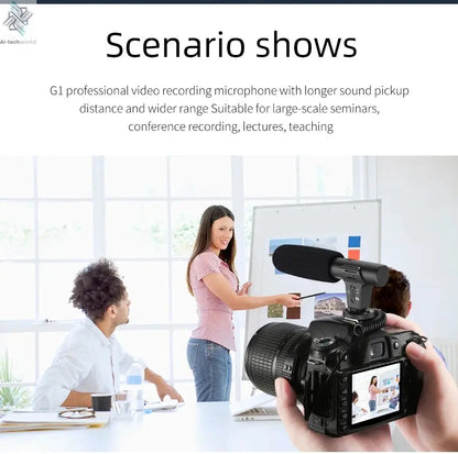 MAMEN Video Recording Microphone with Long Spring Cable Plug and Play for Phone SLR Camera for Vlog Interview Podcast Microfone Ai-TechWorld 