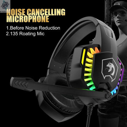 MANBASNAKE T11 Wired Gaming Keyboard and Mouse Headset Combo,Rainbow LED Backlit Wired Keyboard Ai-TechWorld 