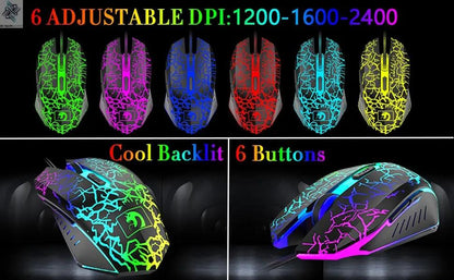 MANBASNAKE T11 Wired Gaming Keyboard and Mouse Headset Combo,Rainbow LED Backlit Wired Keyboard Ai-TechWorld 