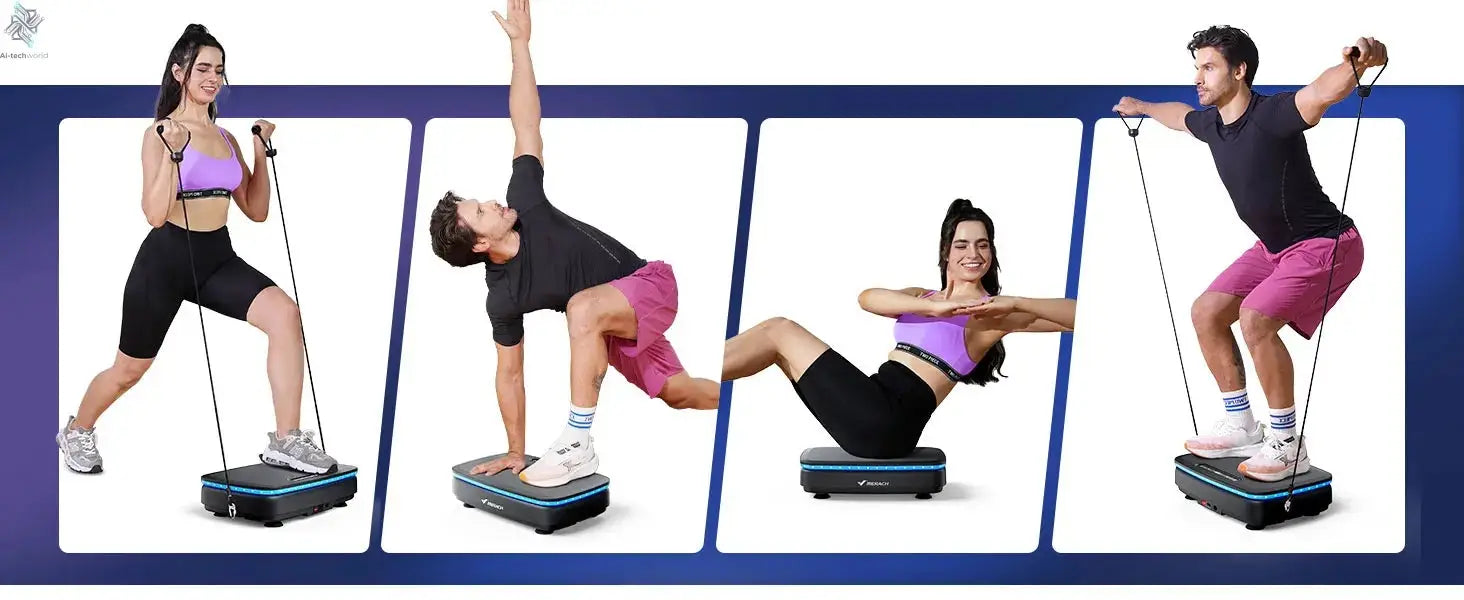 MERACH Vibration Plate Exercise Machine with Light Whole Body Workout Power Vibrate Platform Vibration Plate Lymphatic Drainage Ai-TechWorld 