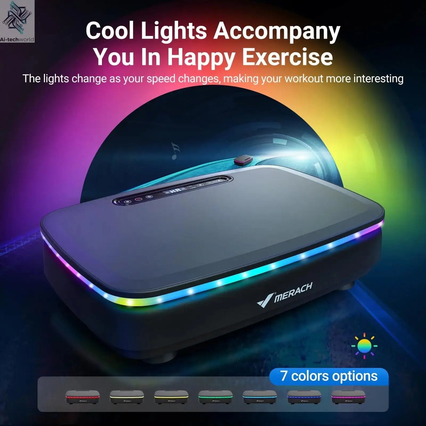 MERACH Vibration Plate Exercise Machine with Light Whole Body Workout Power Vibrate Platform Vibration Plate Lymphatic Drainage Ai-TechWorld 