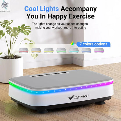 MERACH Vibration Plate Exercise Machine with Light Whole Body Workout Power Vibrate Platform Vibration Plate Lymphatic Drainage Ai-TechWorld 