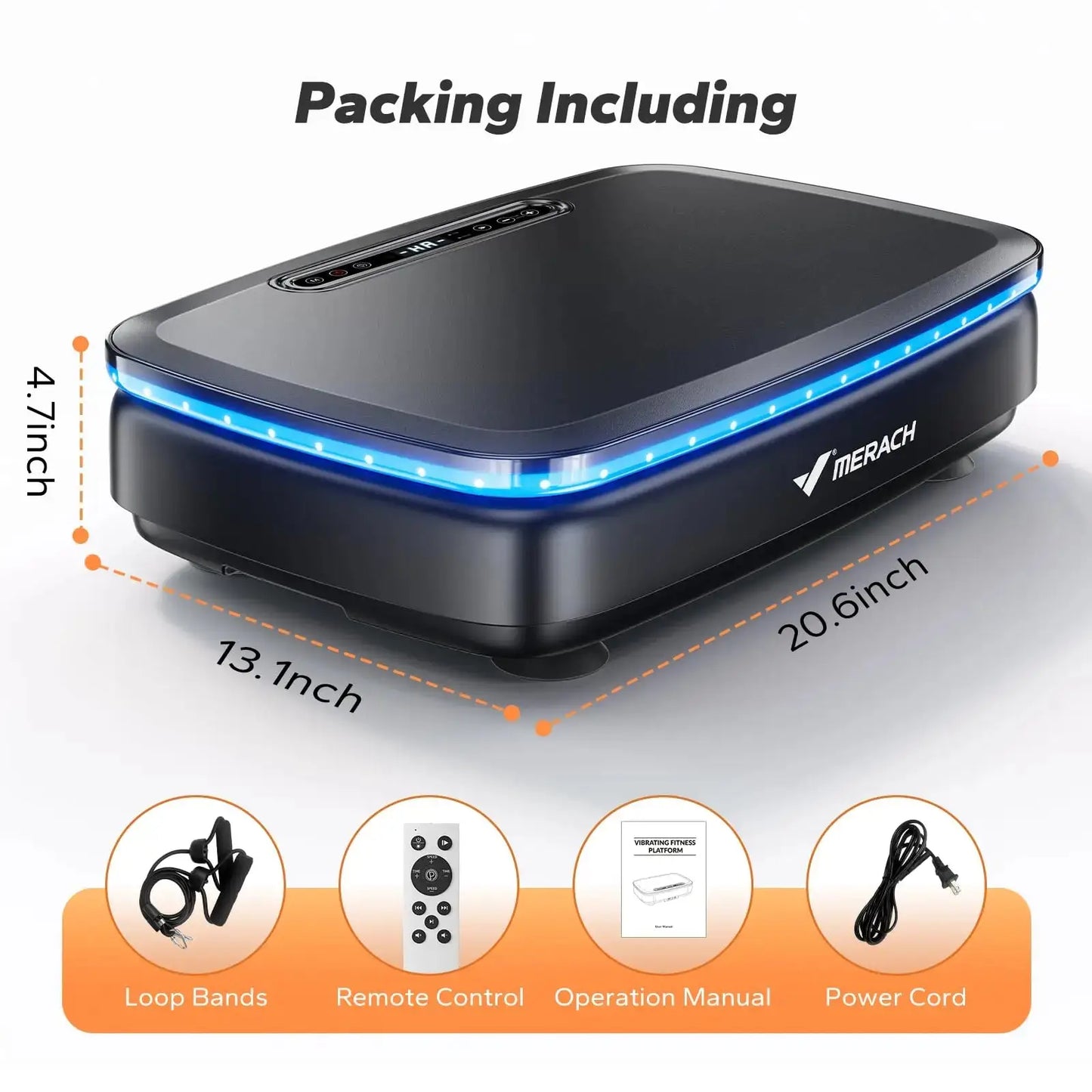 MERACH Vibration Plate Exercise Machine with Light Whole Body Workout Power Vibrate Platform Vibration Plate Lymphatic Drainage Ai-TechWorld 