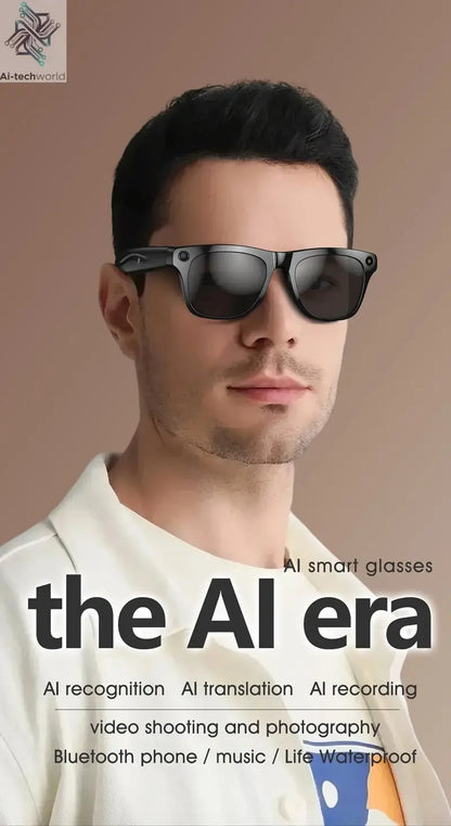 MIJIA 4K AI Smart Glasses Chat GPT HD Camera Bluetooth Call Voice Assistant Music Player Translate Photochromic Glasses Help with passing exams Ai-TechWorld 