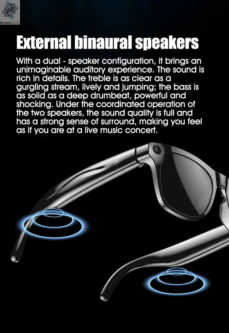 MIJIA 4K AI Smart Glasses Chat GPT HD Camera Bluetooth Call Voice Assistant Music Player Translate Photochromic Glasses Help with passing exams Ai-TechWorld 