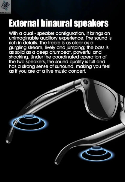 MIJIA 4K AI Smart Glasses Chat GPT HD Camera Bluetooth Call Voice Assistant Music Player Translate Photochromic Glasses Help with passing exams Ai-TechWorld 