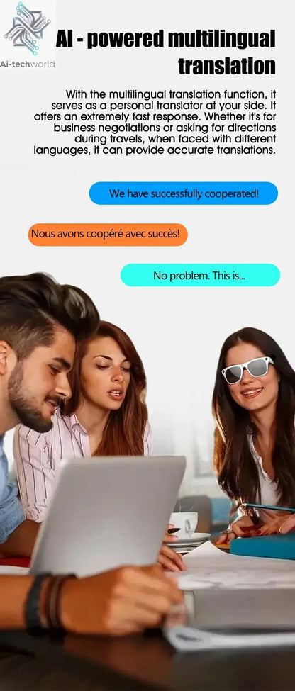 MIJIA 4K AI Smart Glasses Chat GPT HD Camera Bluetooth Call Voice Assistant Music Player Translate Photochromic Glasses Help with passing exams Ai-TechWorld 