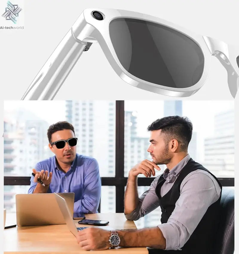 MIJIA 4K AI Smart Glasses Chat GPT HD Camera Bluetooth Call Voice Assistant Music Player Translate Photochromic Glasses Help with passing exams Ai-TechWorld 