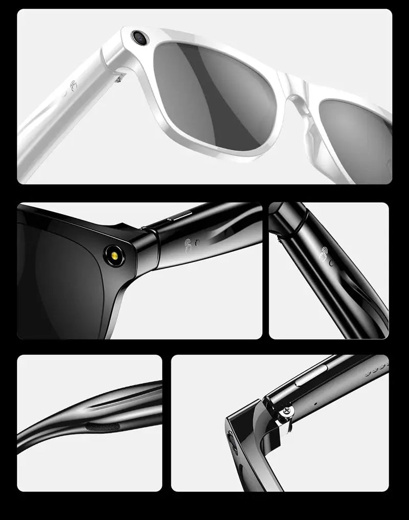 MIJIA 4K AI Smart Glasses Chat GPT HD Camera Bluetooth Call Voice Assistant Music Player Translate Photochromic Glasses Help with passing exams Ai-TechWorld 