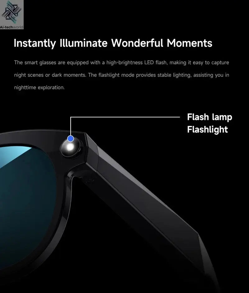 MIJIA 6K HD AI Smart Camera Glasses Multifunctional Bluetooth Calling Voice Assistant Music Player Translation Camera Glasses Help passing Exams Ai-TechWorld 