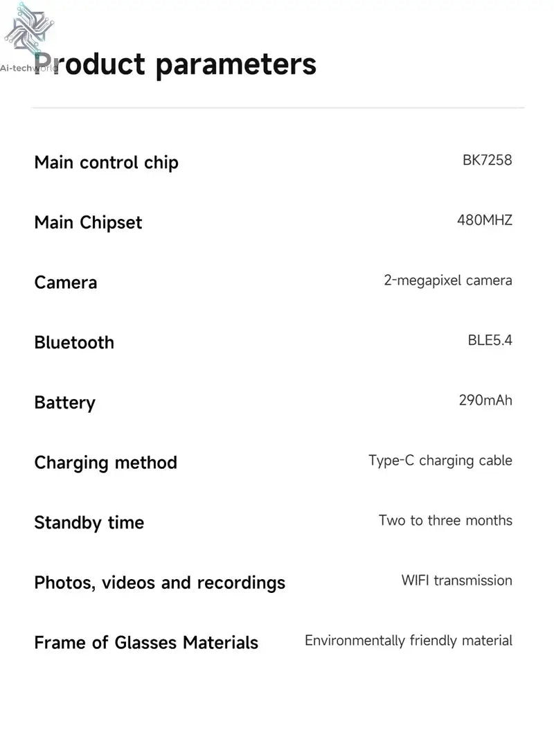 MIJIA 6K HD AI Smart Camera Glasses Multifunctional Bluetooth Calling Voice Assistant Music Player Translation Camera Glasses Help passing Exams Ai-TechWorld 