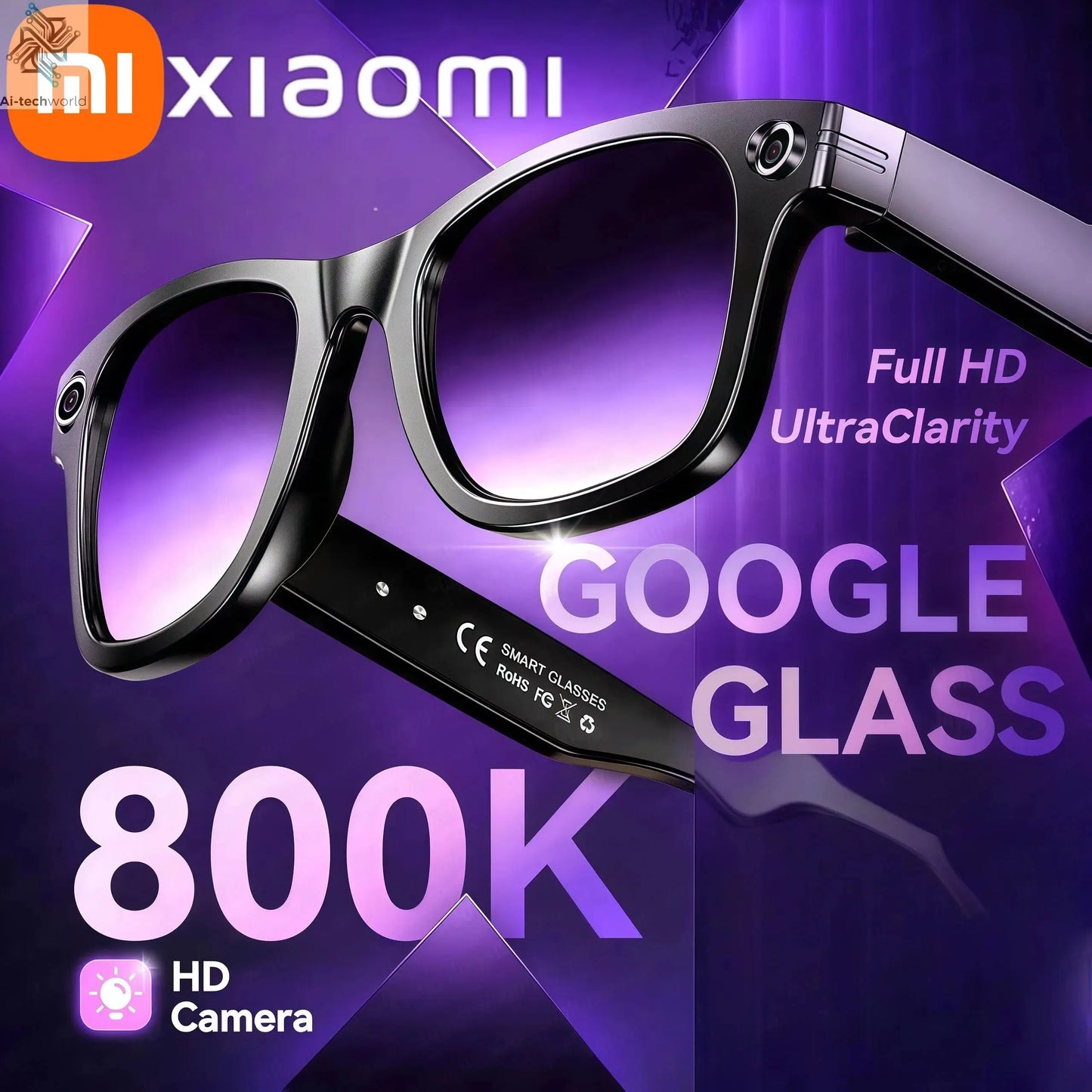 MIJIA 6K HD AI Smart Glasses Photochromic Multifunction Bluetooth Calling Voice Assistant Music Player Translate Camera 2026 Ai-TechWorld 