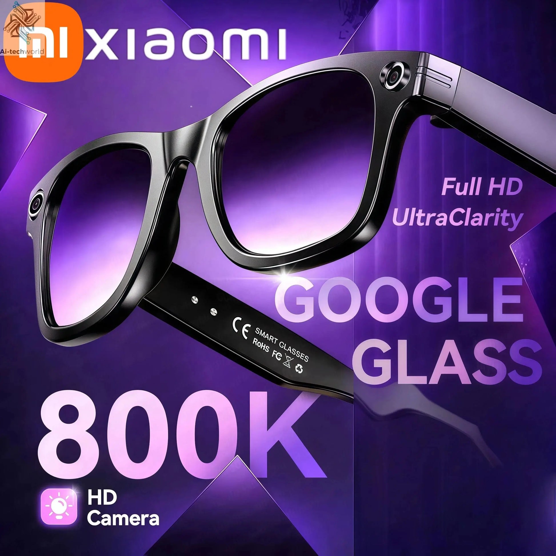 MIJIA 6K HD AI Smart Glasses Photochromic Multifunction Bluetooth Calling Voice Assistant Music Player Translate Camera 2026 Ai-TechWorld 