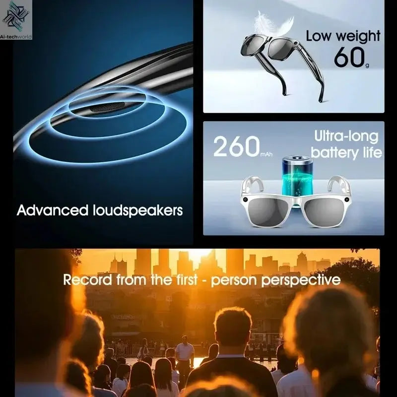 MIJIA 6K HD AI Smart Glasses Photochromic Multifunction Bluetooth Calling Voice Assistant Music Player Translate Camera 2026 Ai-TechWorld 