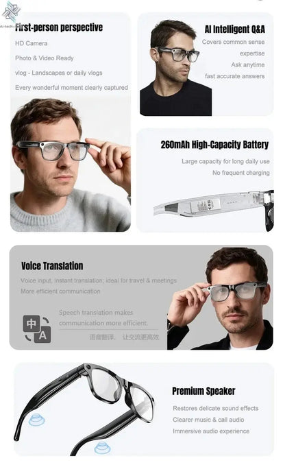 MIJIA 6K HD AI Smart Glasses Photochromic Multifunction Bluetooth Calling Voice Assistant Music Player Translate Camera 2026 Ai-TechWorld 