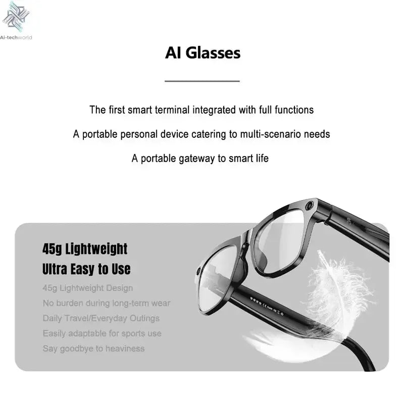 MIJIA 6K HD AI Smart Glasses Photochromic Multifunction Bluetooth Calling Voice Assistant Music Player Translate Camera 2026 Ai-TechWorld 