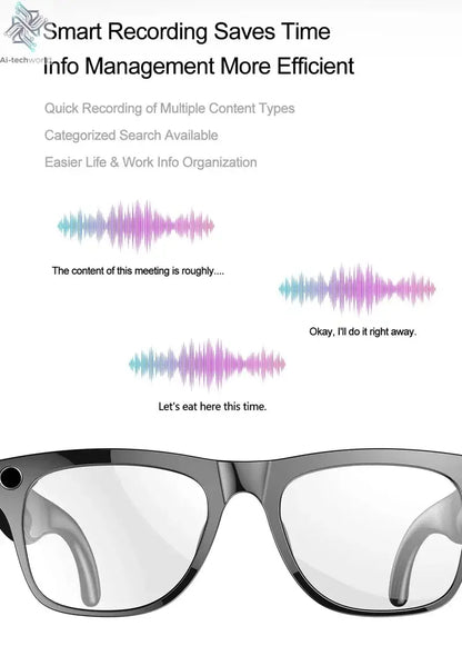 MIJIA 6K HD AI Smart Glasses Photochromic Multifunction Bluetooth Calling Voice Assistant Music Player Translate Camera 2026 Ai-TechWorld 