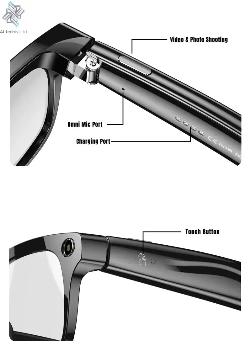 MIJIA 6K HD AI Smart Glasses Photochromic Multifunction Bluetooth Calling Voice Assistant Music Player Translate Camera 2026 Ai-TechWorld 