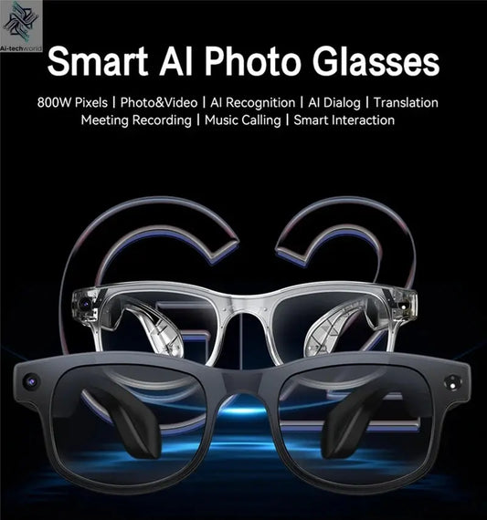 MIJIA Best Smart Glasses AI 8K HD Recording Videos Photo Recognition Answer Translation Music Player Multifunction Anti-UV Lenses Ai-TechWorld 
